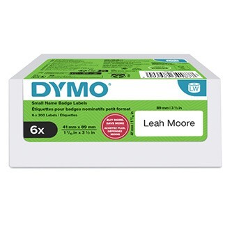 Dymo 2234187, 89mm x 41mm, na jmenovky, snímatelné, bílé, originální papírové štítky, 6 x 300 ks
