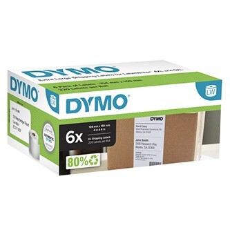 Dymo 2128307, 159mm x 104mm, velké, bílé, originální papírové štítky, 6 x 220 ks