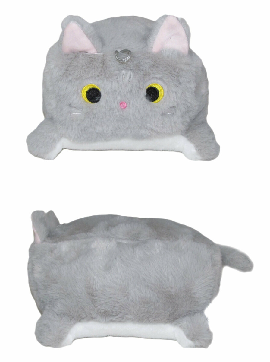 Plyšák Kočka ležící šedá – 20 cm