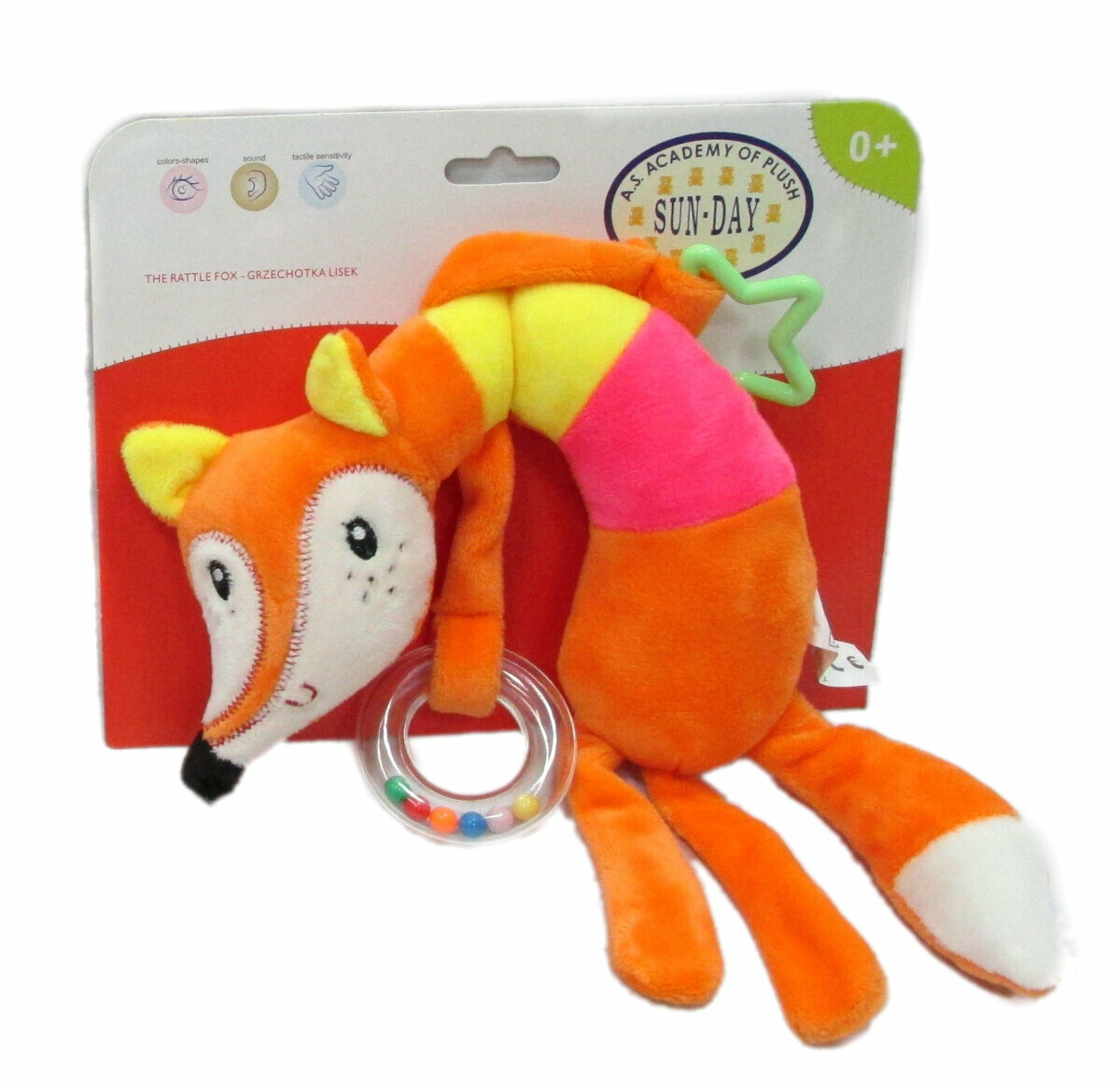 Chrastítko liška oranžová – 27 cm