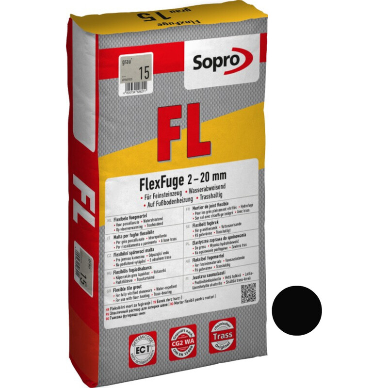Hmota spárovací Sopro FlexFuge černá 25 kg