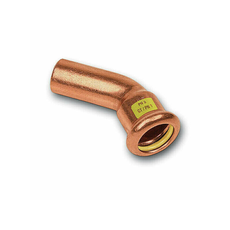 Oblouk 45° lisovací Sanha Cu Press Gas 10040 42 mm MF