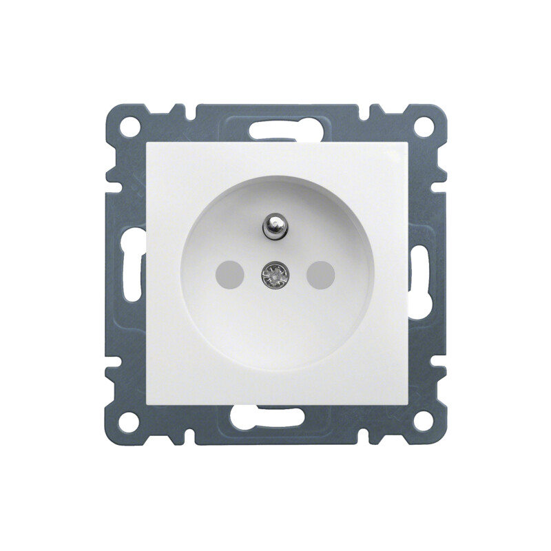 Zásuvka 230 V jednonásobná Hager lumina bezšroubová clonky bílá lesk