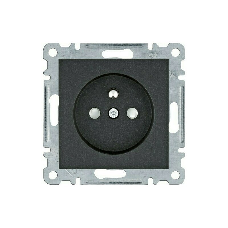 Zásuvka 230 V jednonásobná Hager lumina bezšroubová clonky černá mat