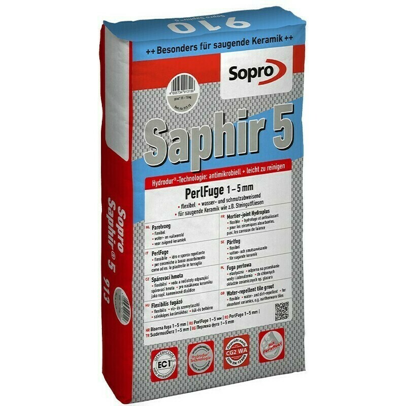 Hmota spárovací Sopro Saphir 5 šedá 15 kg