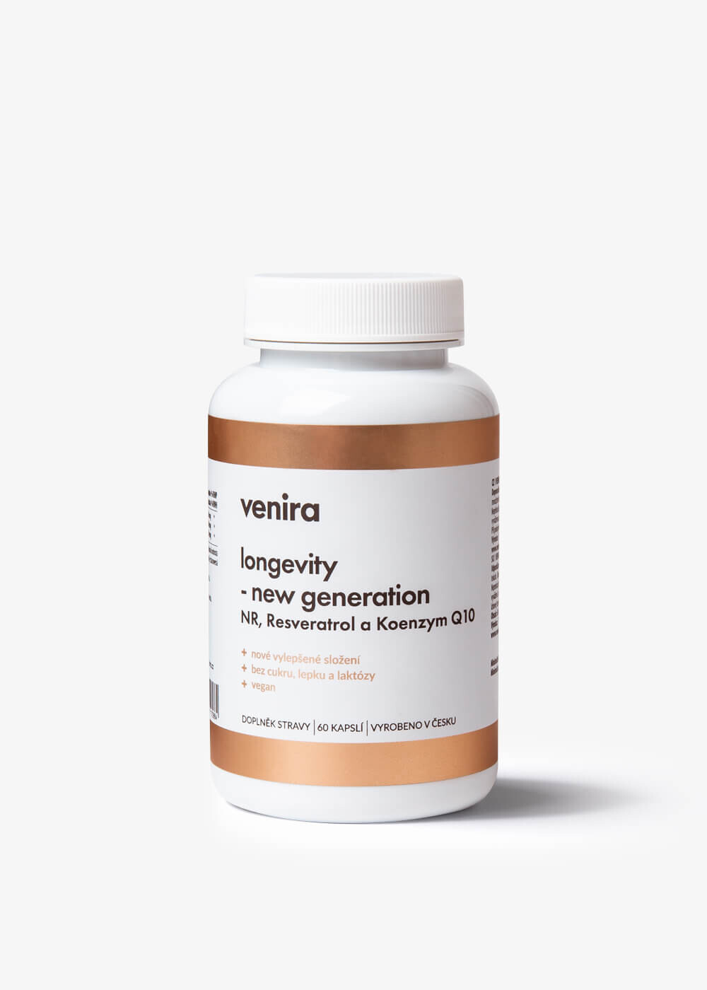 VENIRA longevity - nová generace - NR, Resveratrol a Koenzym Q10, 60 kapslí