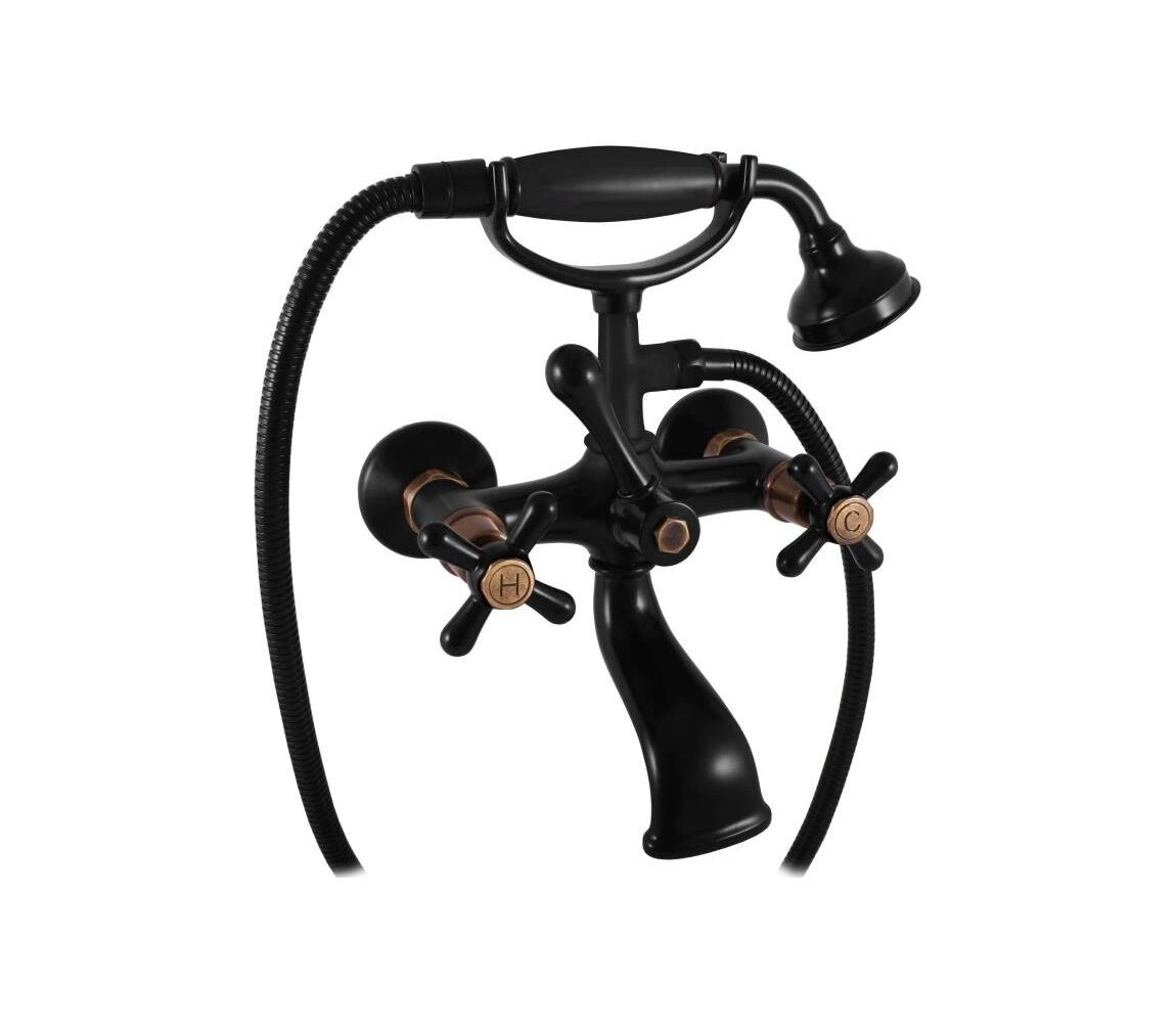 RAV Slezák MK159.5/2CMATSM - Vanová sada s baterií MORAVA RETRO černá/mosaz MK159.5/2CMATSM