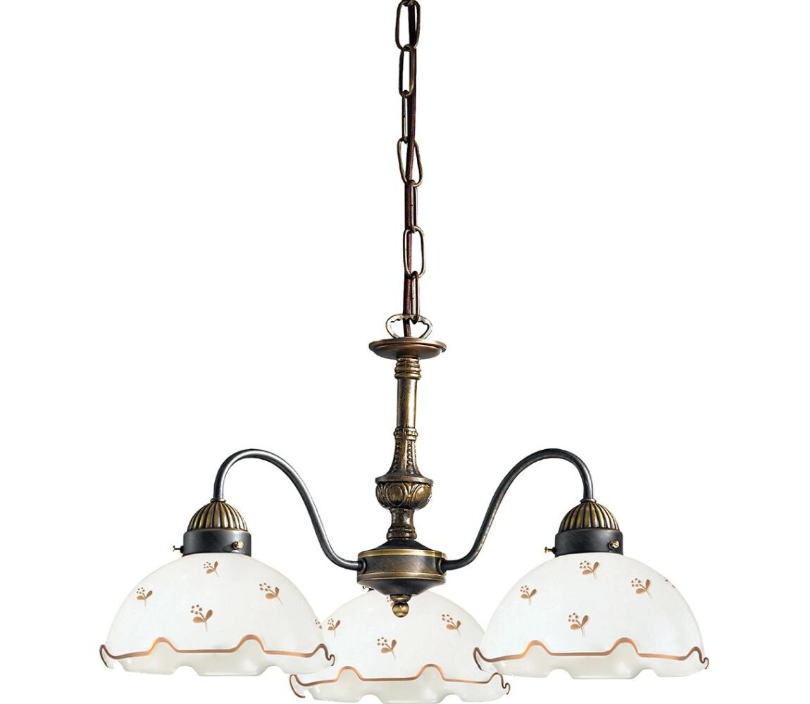 Kolarz 731.83.160 - Lustr na řetězu NONNA 3xE27/75W/230V květiny rose gold 731.83.160