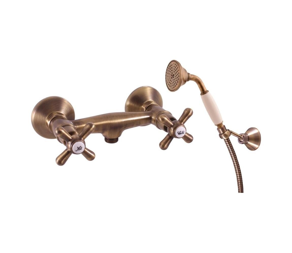 RAV Slezák MK180.5/2SM - Sprchová sada s baterií MORAVA RETRO stará mosaz MK180.5/2SM