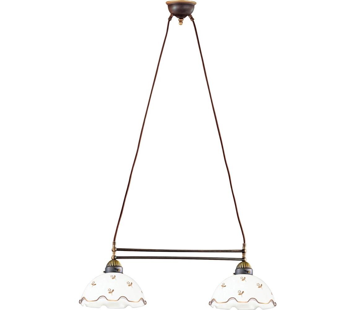 Kolarz 731.82.160 - Lustr na lanku NONNA 2xE27/75W/230V květiny rose gold 731.82.160