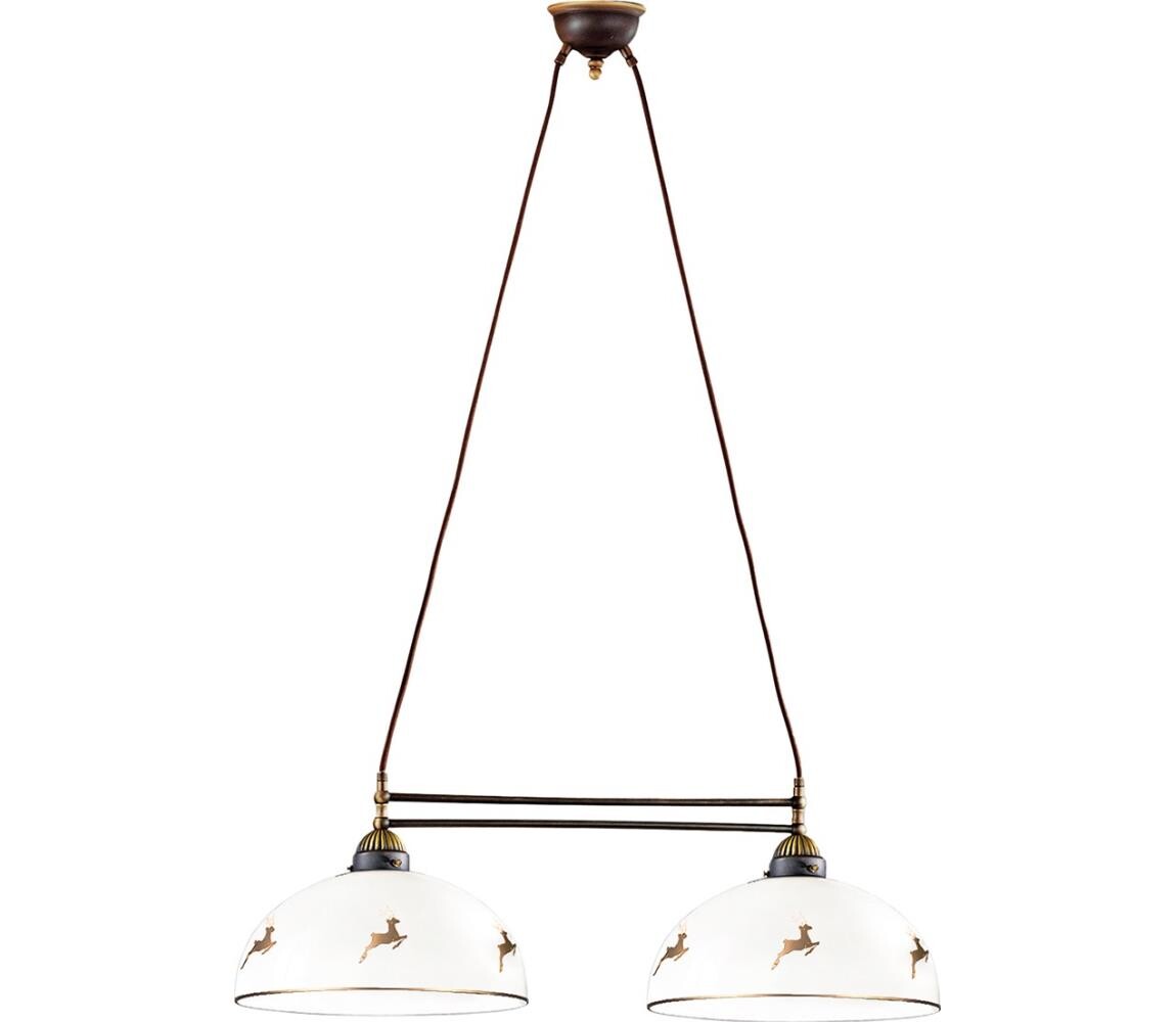 Kolarz 731.82.151 - Lustr na lanku NONNA 2xE27/75W/230V jeleni rose gold 731.82.151