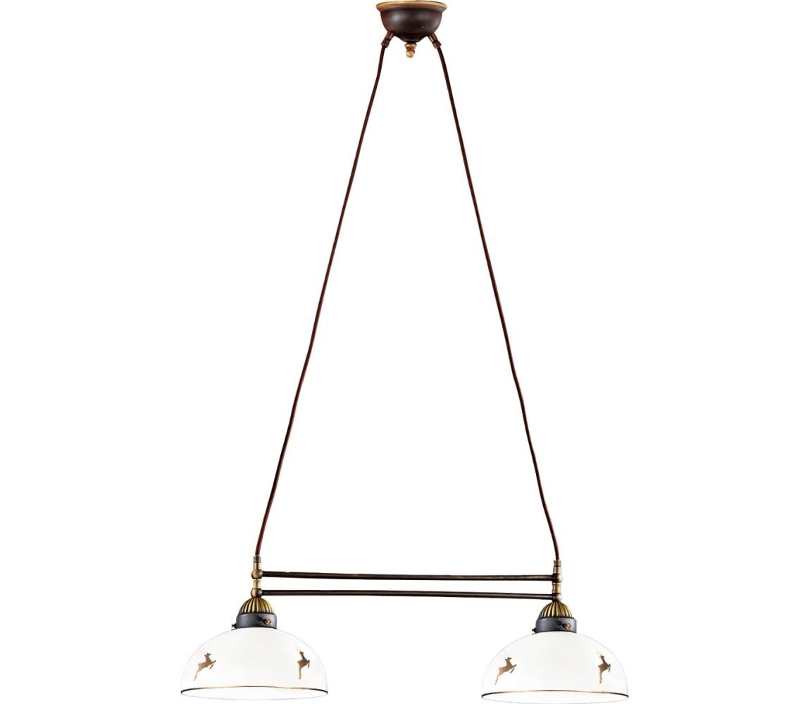 Kolarz 731.82.150 - Lustr na lanku NONNA 2xE27/75W/230V jeleni rose gold 731.82.150