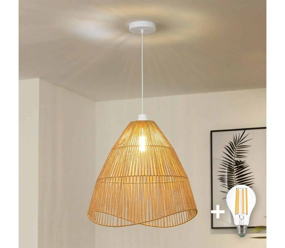 Brilagi - LED Lustr na lanku CERIA BOHO 1xE27/40W/230V pr. 50 cm hnědá EG300171+EG781102