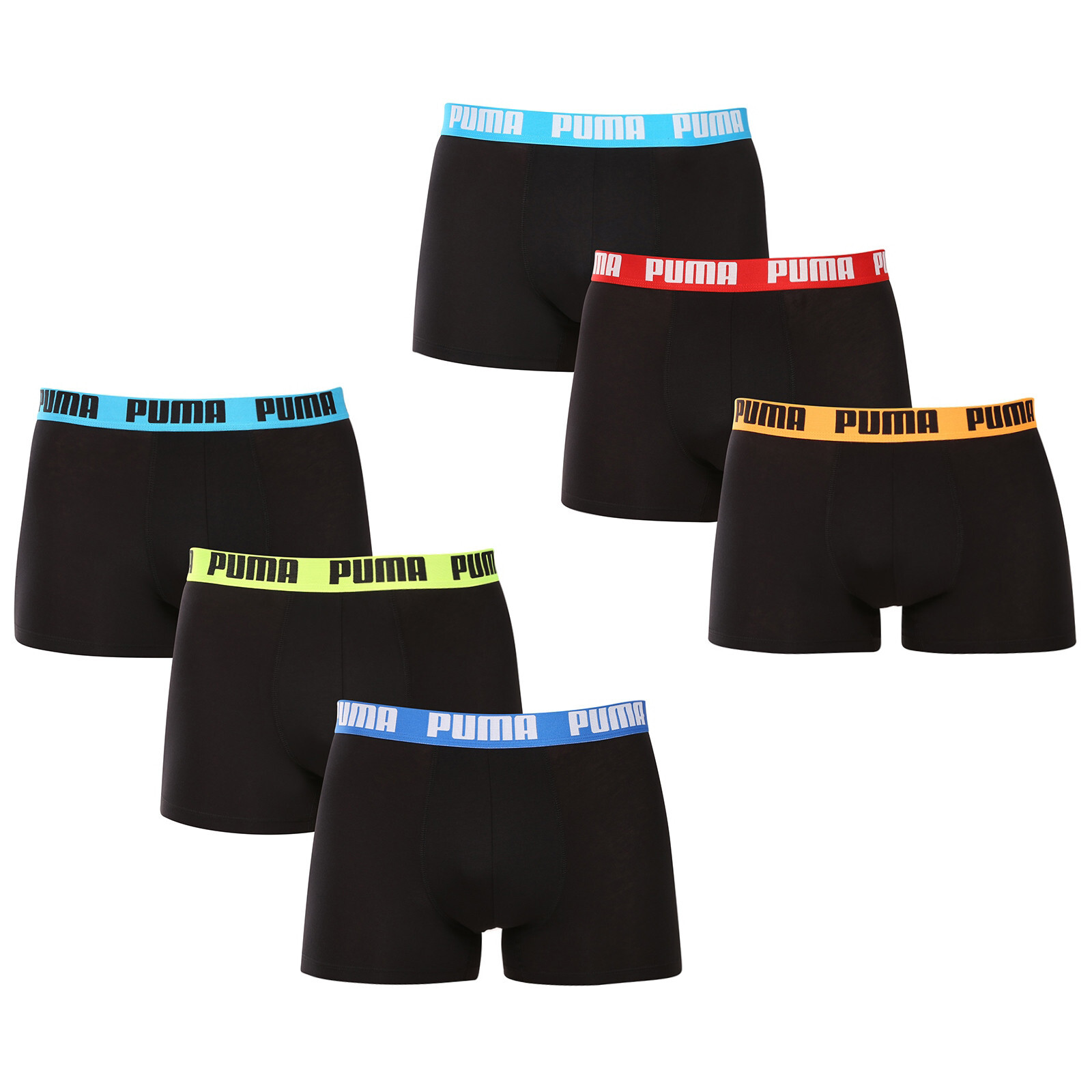 6PACK pánské boxerky Puma černé  (701227792 004) L, trenky / trenýrky
