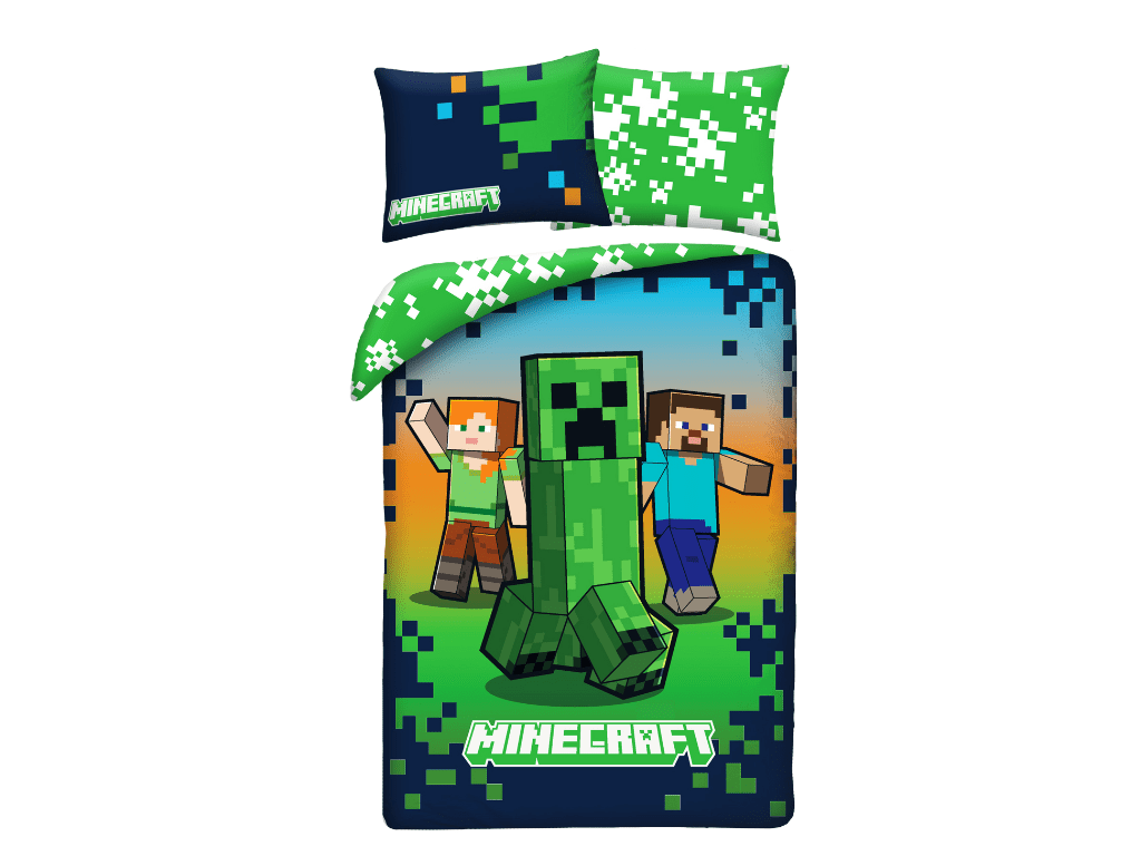 Halantex Povlečení z mikrovlákna 140x200 + 70x90 cm - Minecraft 880BL
