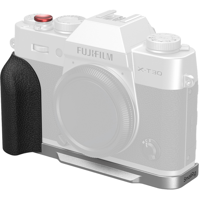 SMALLRIG 5664 L-Shaped Mount Plate with Silicone Handle for FUJIFILM X-T30 / T30 II / T30 III Silver