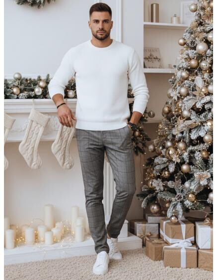 Pánské kalhoty casual tmavě šedé