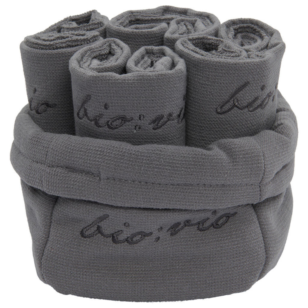 Bio:Vio SADA RUČNÍKŮ NA OBLIČEJ, 30/30 cm, šedá