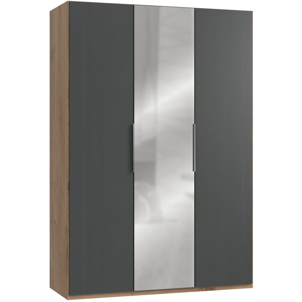 MID.YOU ŠATNÍ SKŘÍŇ S OTOČNÝMI DVEŘMI, barvy grafitu, barvy dubu, 150/216/58 cm