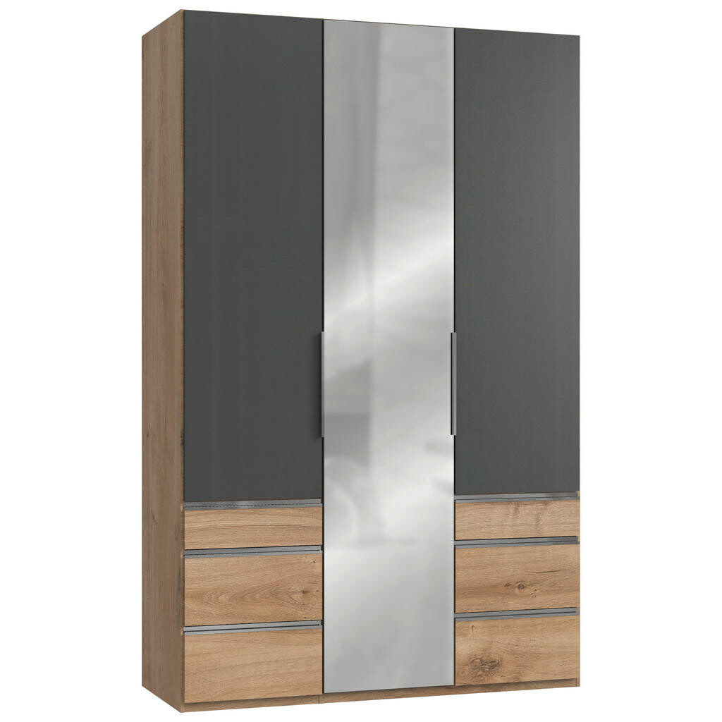 MID.YOU ŠATNÍ SKŘÍŇ S OTOČNÝMI DVEŘMI, barvy grafitu, barvy dubu, 150/236/58 cm