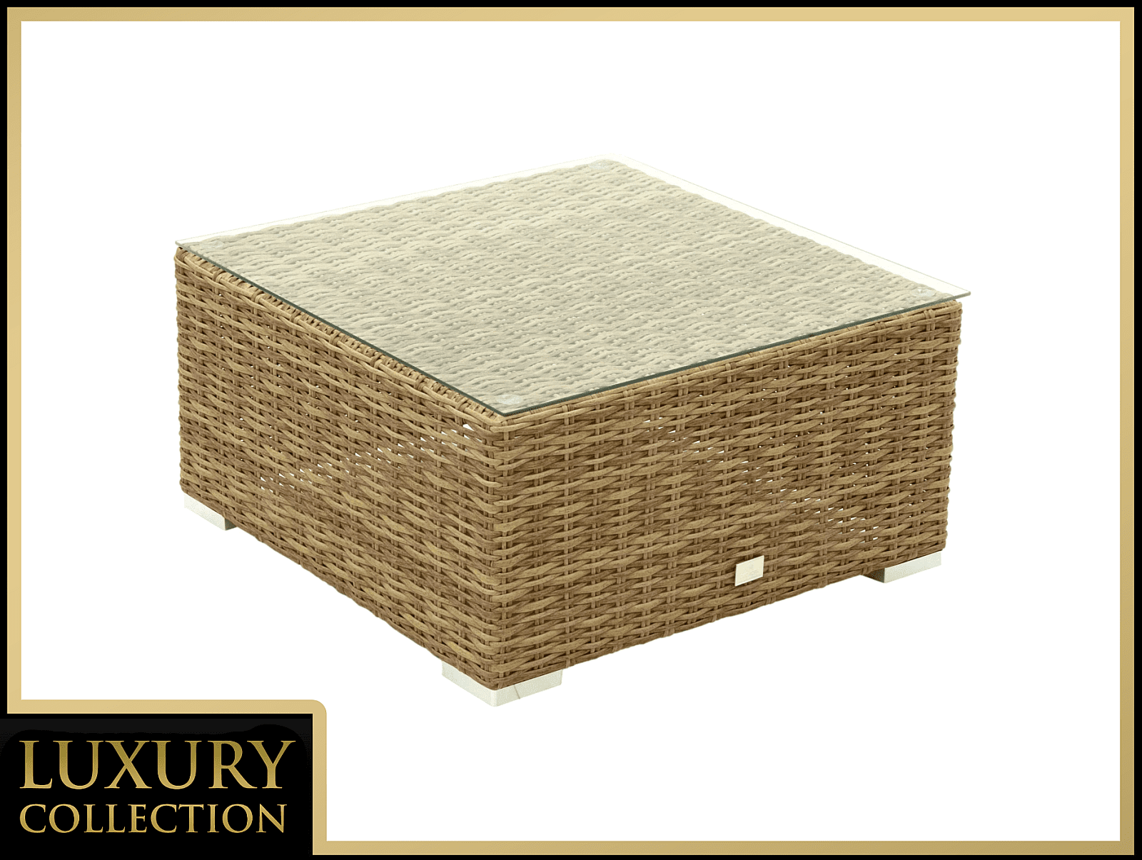 DEOKORK Ratanový stolek/taburet MALIBU (béžovo-hnědá)