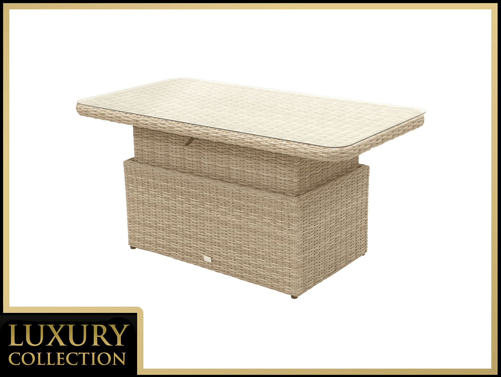 DEOKORK Ratanový stůl výsuvný jídelní/odkládací 150 x 80 cm MALIBU (cappuccino)