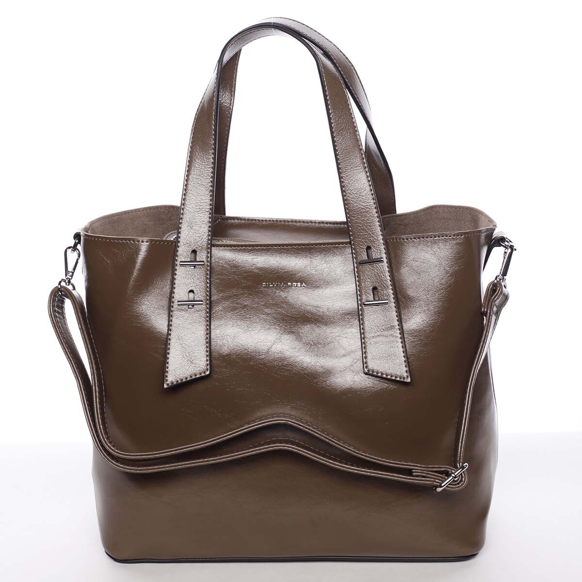 Dámská kabelka na rameno khaki - Silvia Rosa Selina hnědá