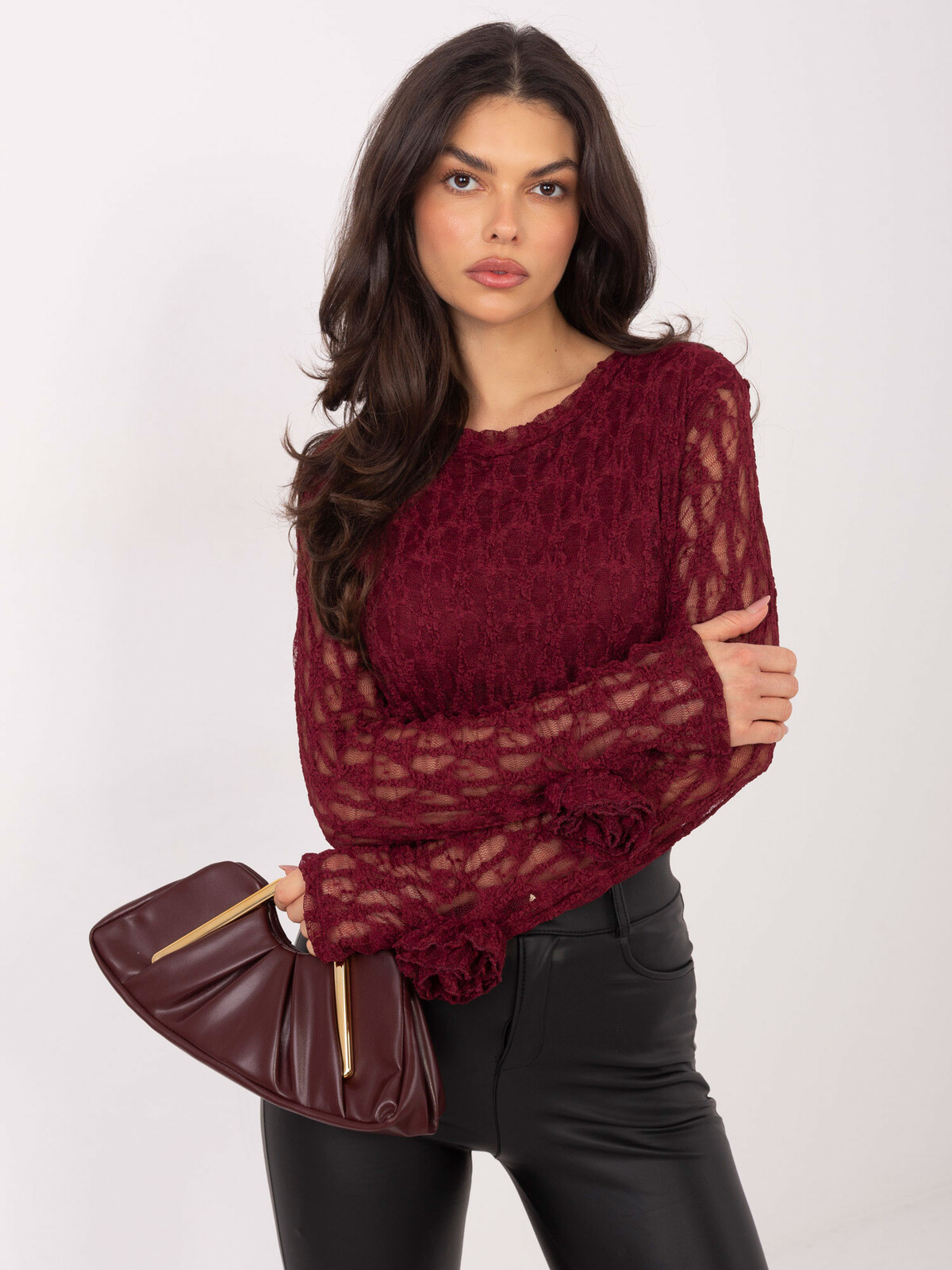 Bordová krajková halenka