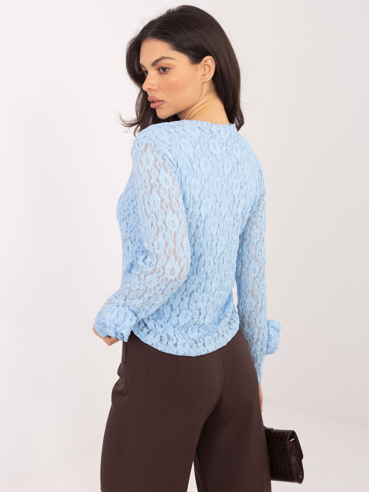 Krajková halenka světle modrá