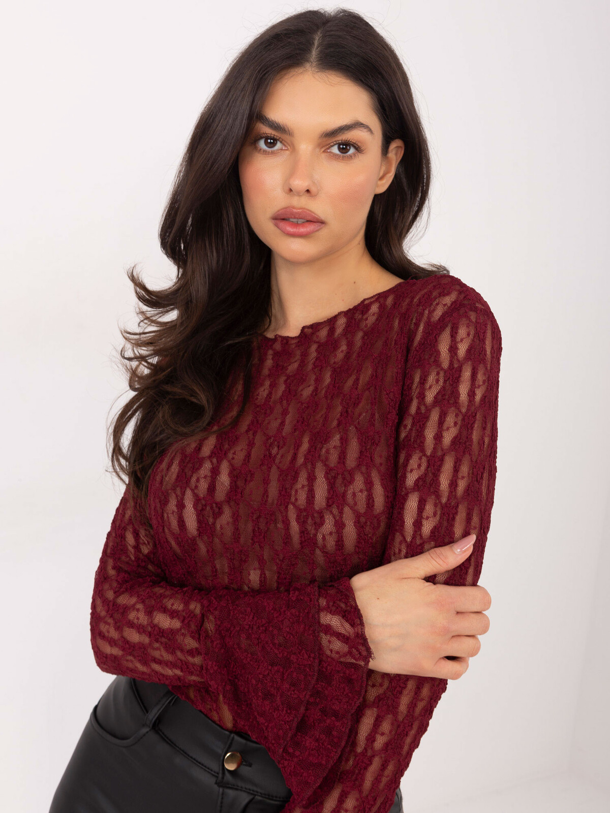 Krajková bordó halenka