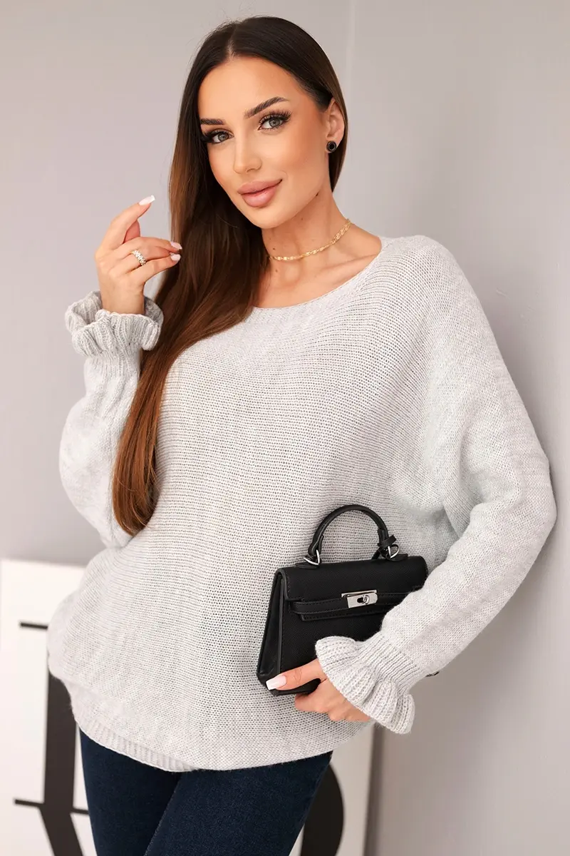 Dámský mohair svetr s řasenými rukávy