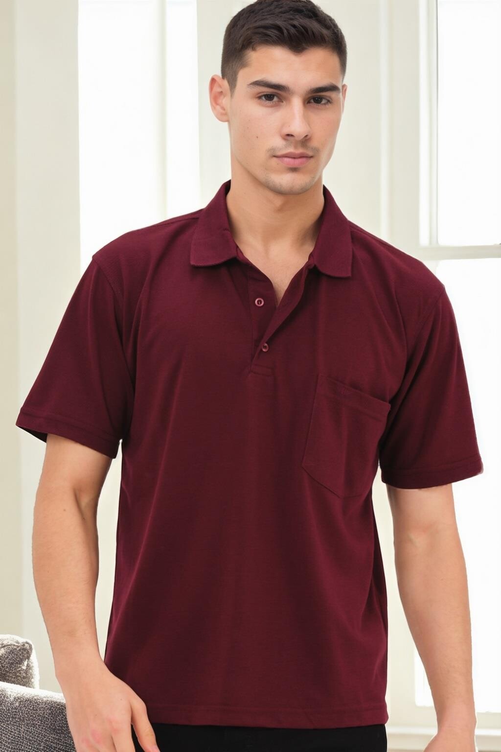 Pánské burgundy tričko Dewberry