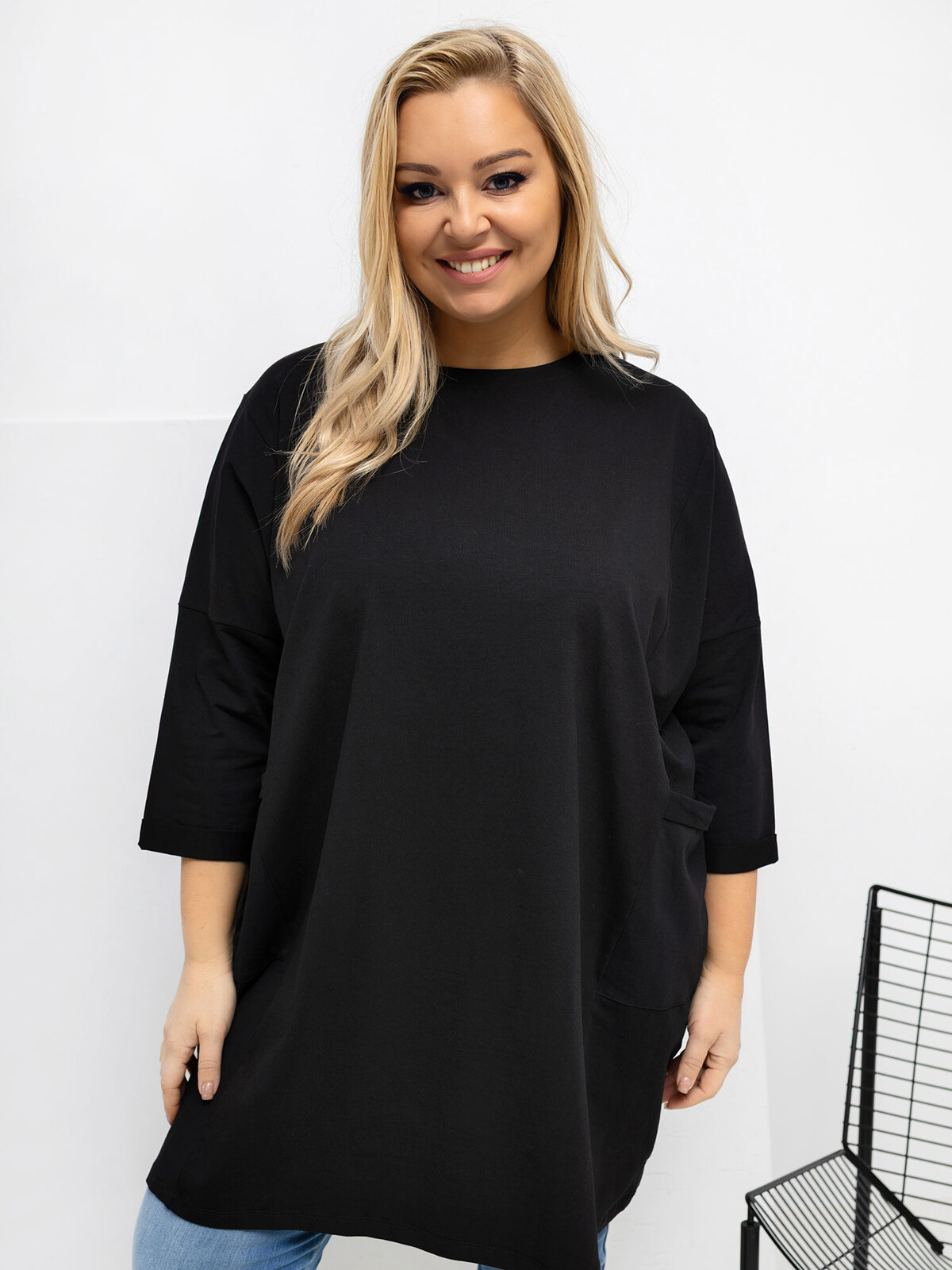 Černá plus size halenka