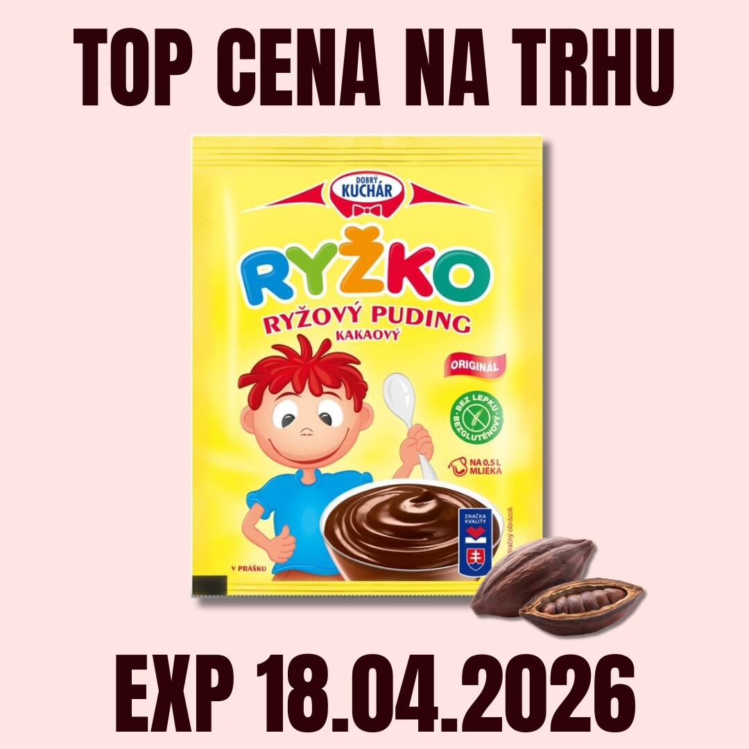 Kávoviny RYŽKO Rýžový puding kakao 55 g EXP 18.04.2026