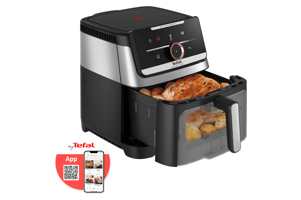 Horkovzdušná fritéza Tefal Easy Fry Silence EY876DE1 Černá/Nerezová