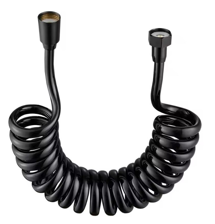 Eco produkty Spiral Black 150 - sprchová spirálová natahovací hadice 150 cm, barva černá