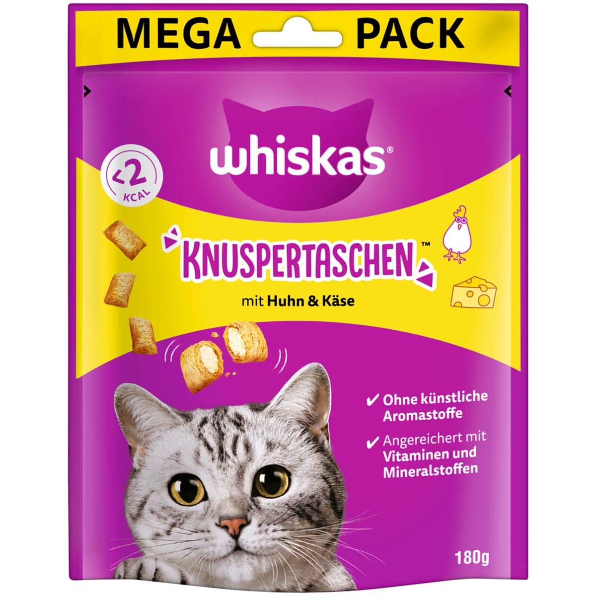 Whiskas křupavé polštářky, kuřecí maso se sýrem 4× 180 g