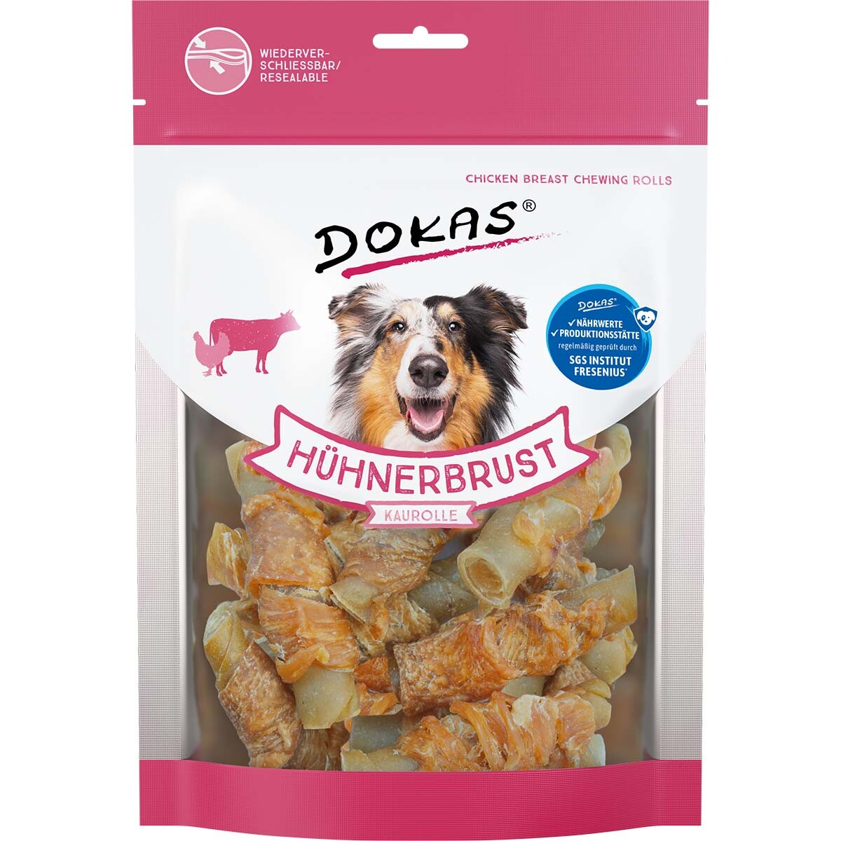 Dokas žvýkací rolka pro psy s kuřecími prsy 2 × 250 g