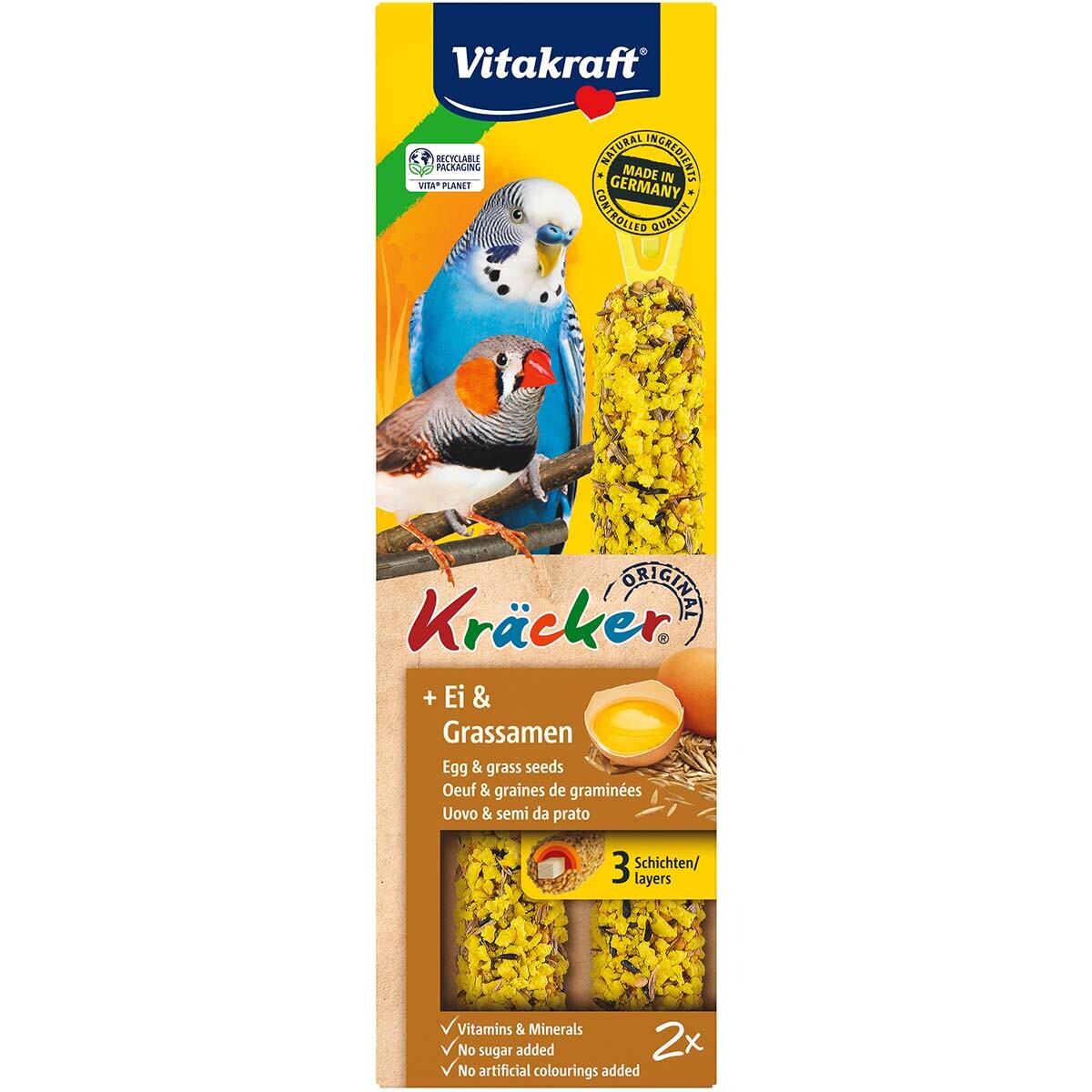 Vitakraft krekry s vejcem a travními semeny pro andulky 5× 2 ks