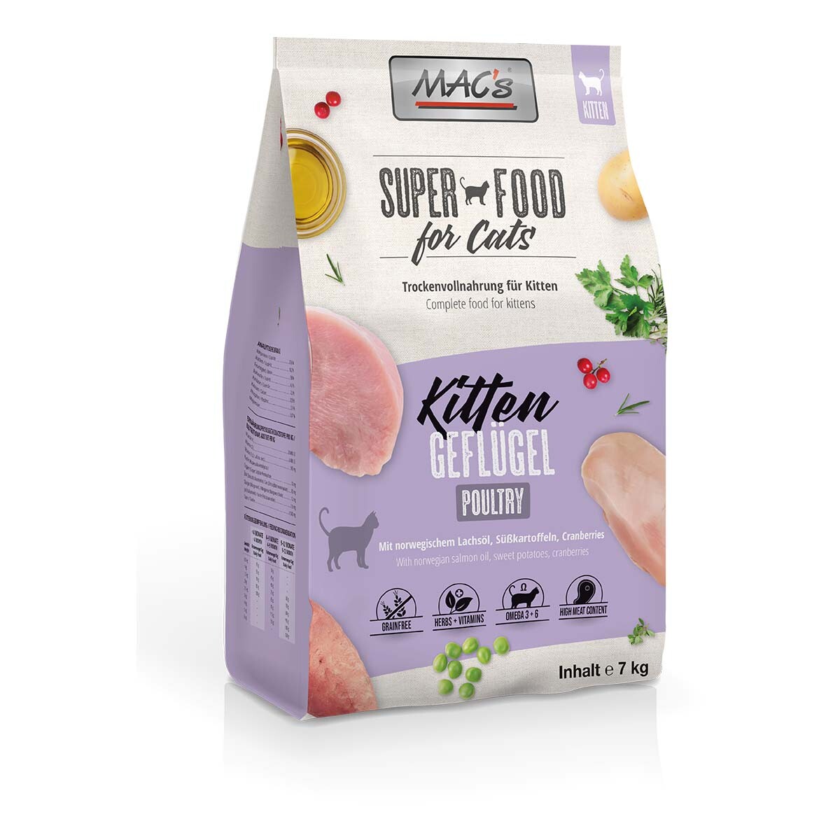 MAC's Cat konzerva pro koťata, drůbež 2× 7 kg