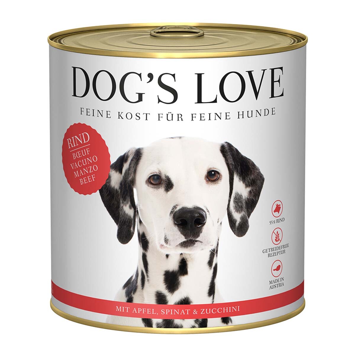 Dog's Love Classic hovězí maso s jablky, špenátem a cuketou 12x800g