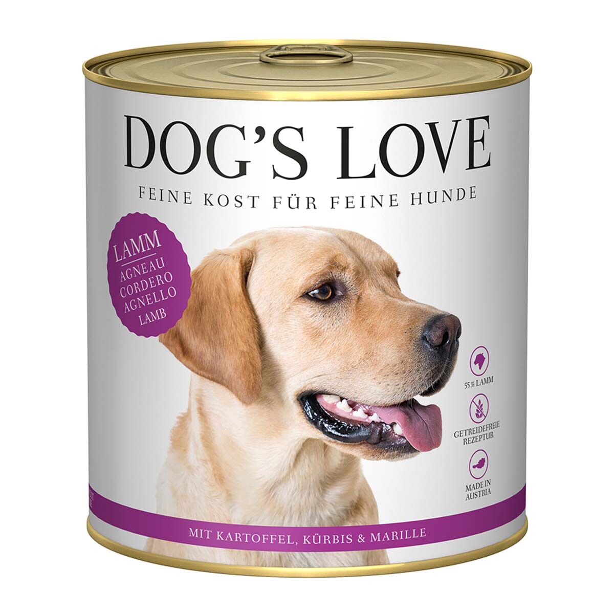 Dog's Love Classic jehněčí maso s bramborami, dýní a meruňkou 12x800g