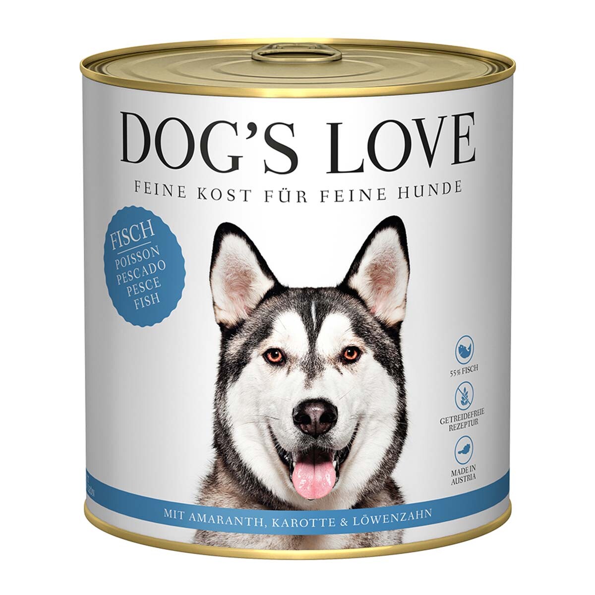 Dog's Love Classic ryba s amarantem, mrkví a pampeliškou 12x800g