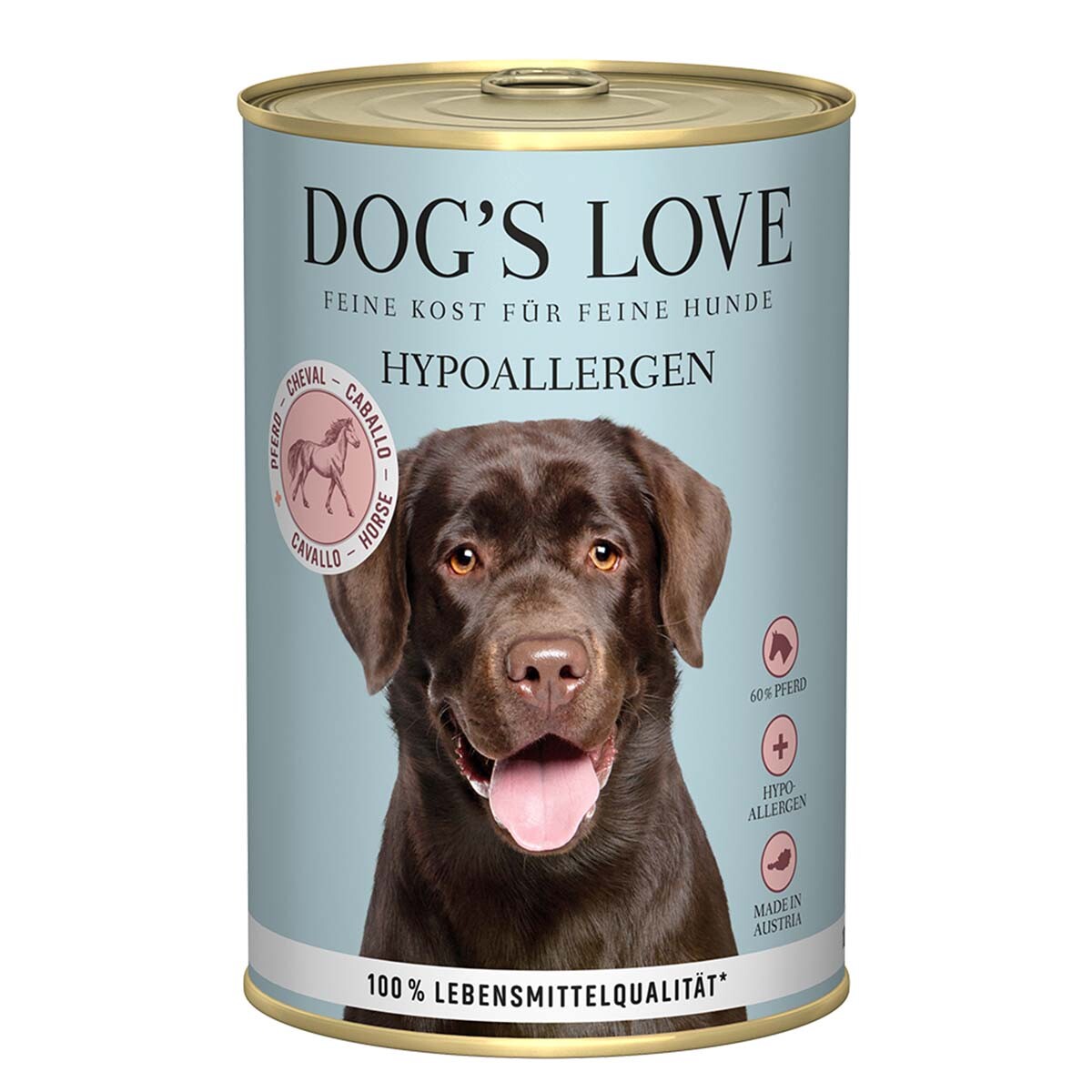 Dog's Love Hypoallergen koňské maso s pastinákem a rajčaty 12x400g