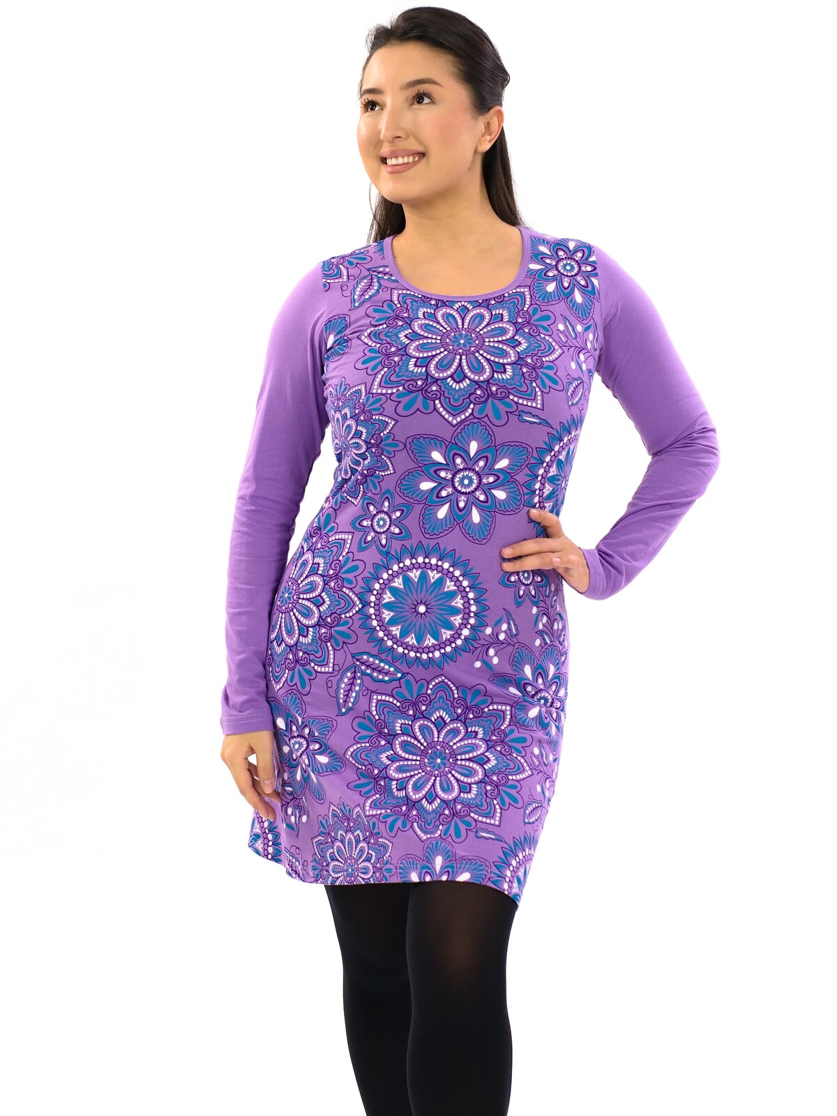 Himalife Šaty s dlouhým rukávem Avani - levandulová Velikost: S