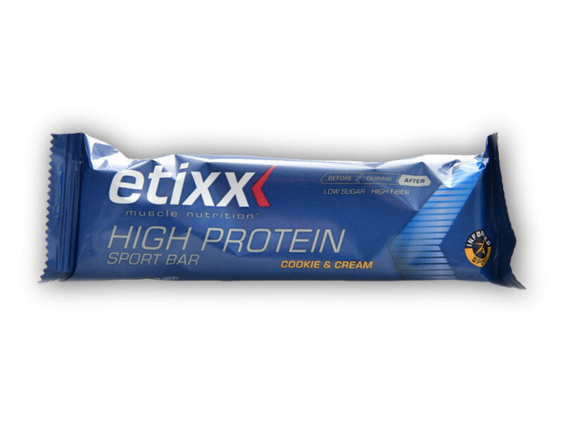 Etixx High protein sport bar 55g proteinová tyčinka Varianta: cookies cream