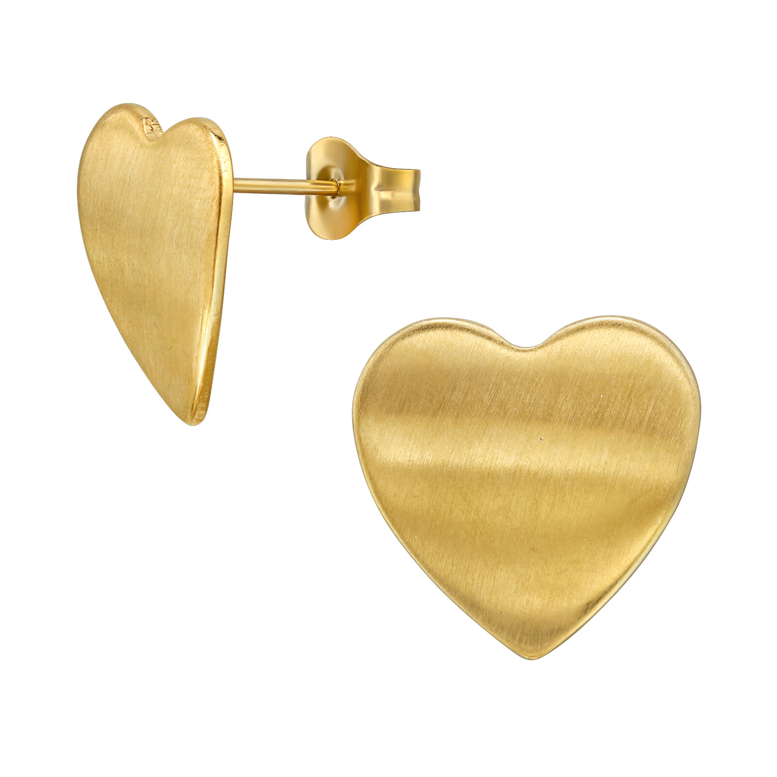 Náušnice Curved Hearts Gold 1523