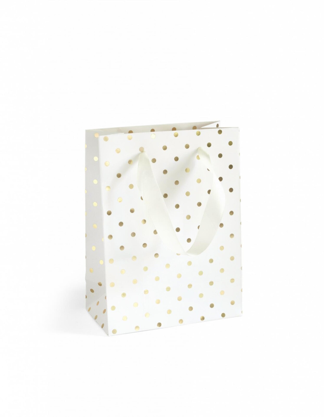 Galeria Papieru Dárková taška - S, 20 x 15 cm, bílá, zlaté puntíky, 5 ks