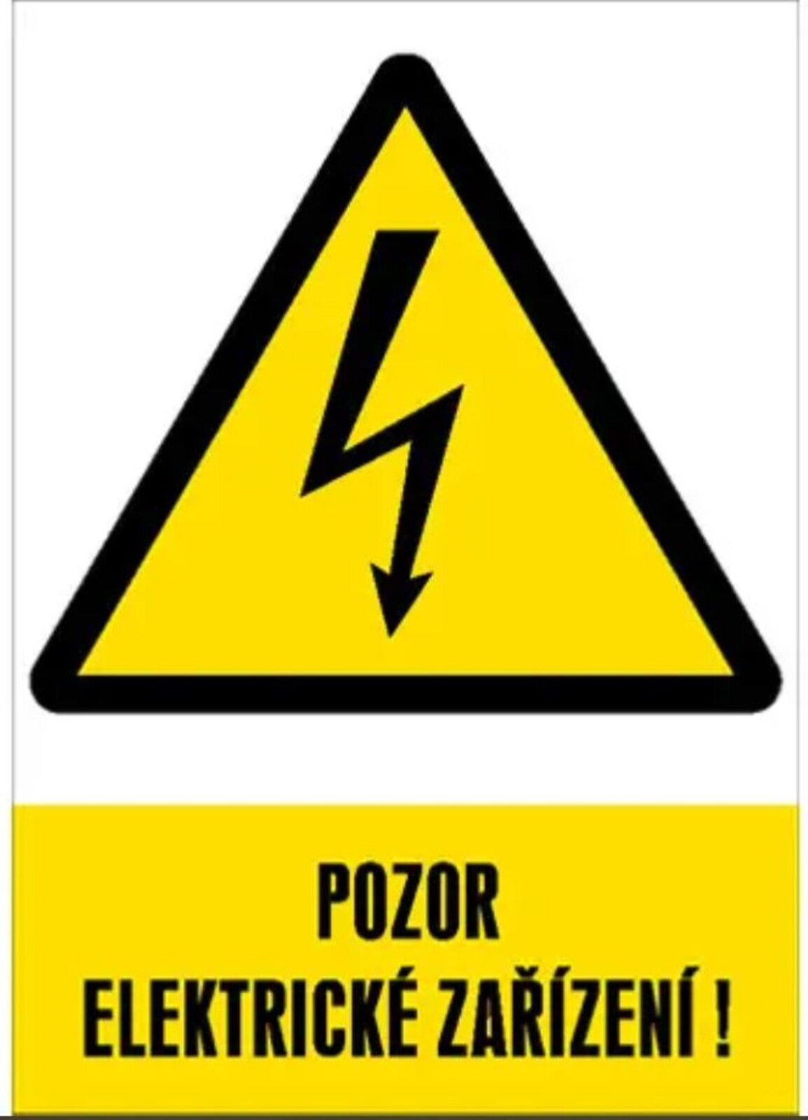 Značka Pozor Elektrické zařízení! - samolep. fólie