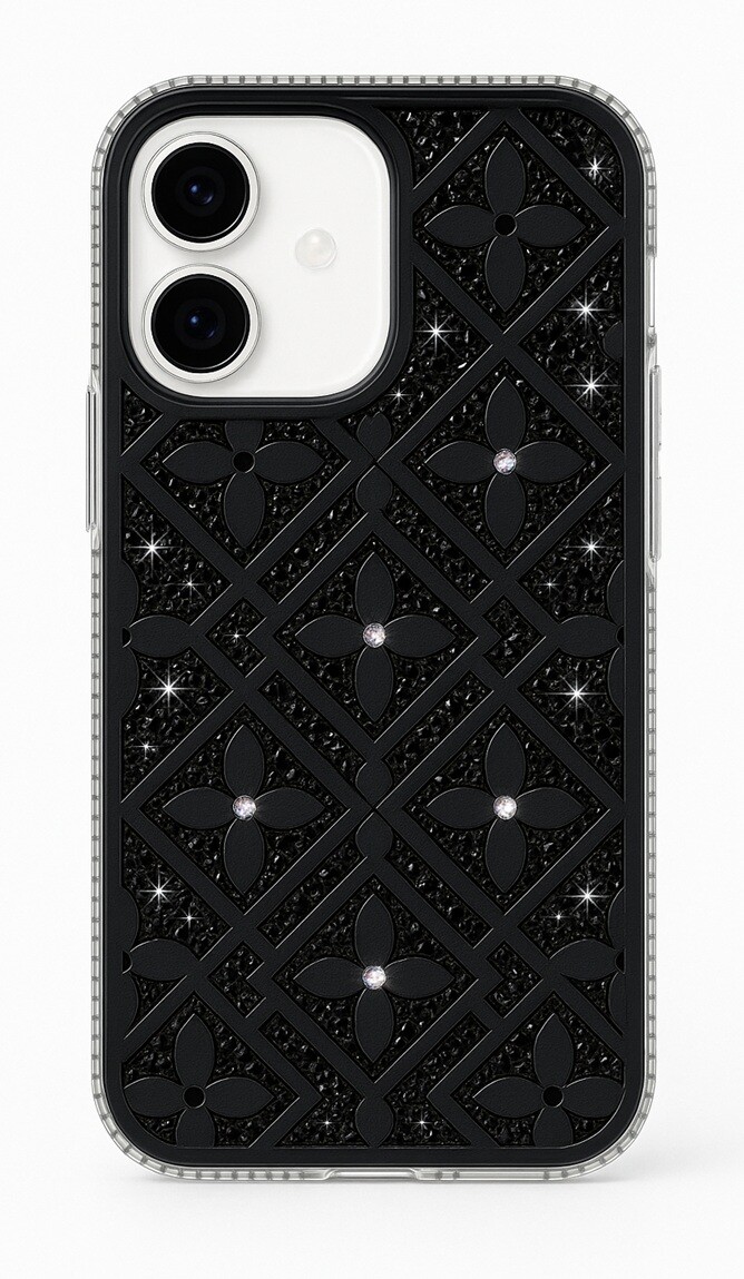 Zadní kryt Flower pro iPhone 16 černý